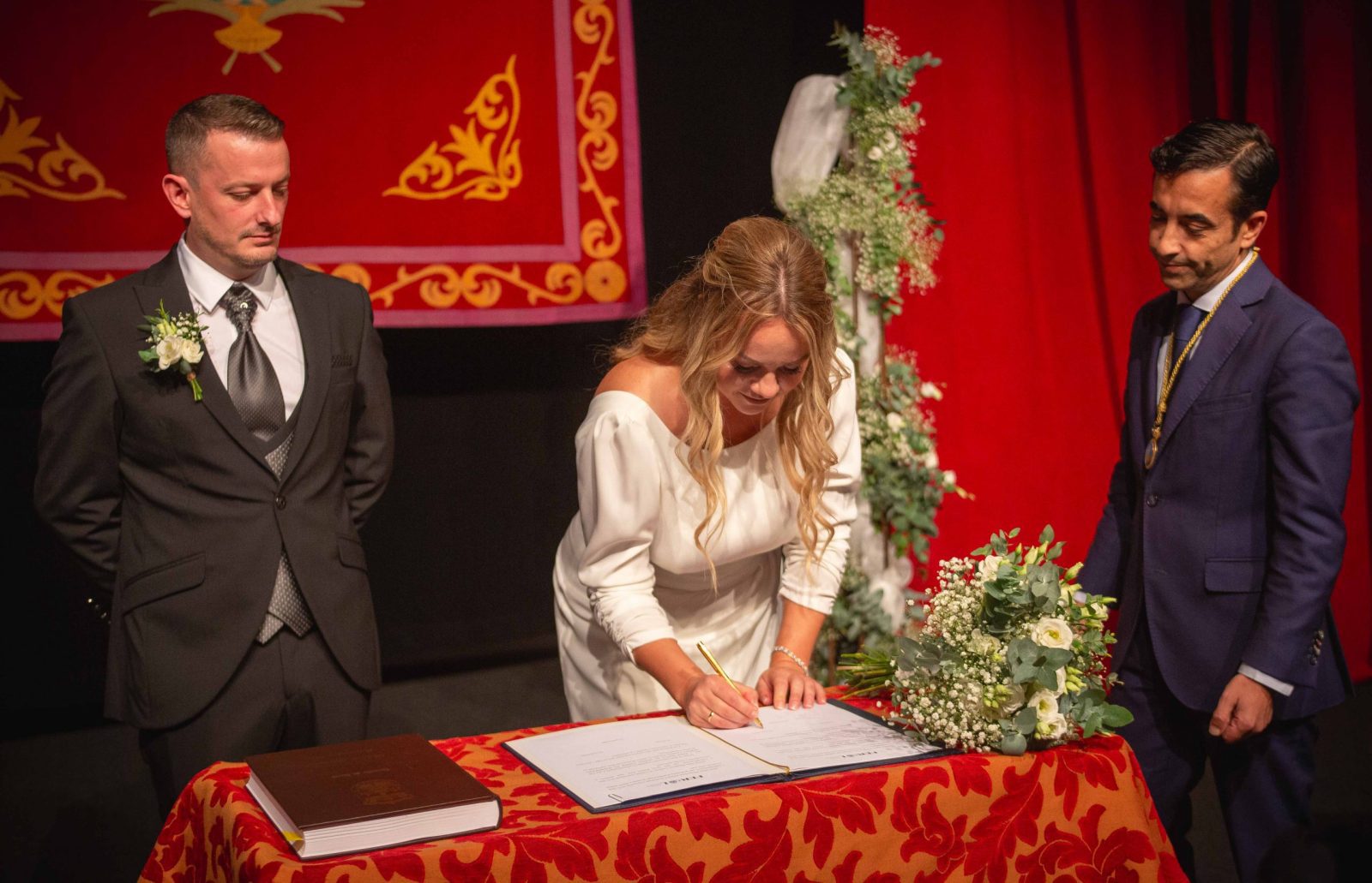 boda en el Centro Torrente Ballester con José Manuel Rey Varela alcalde de Ferrol