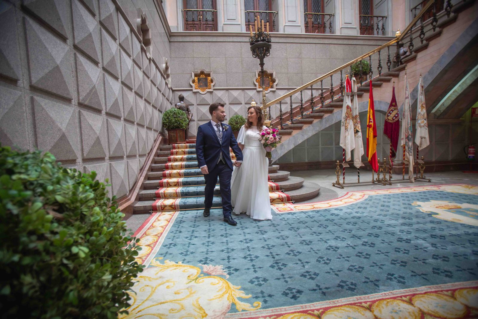 boda civil en el Ayuntamiento de María Pita, en A Coruña